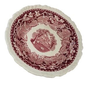 Masons Ironstone Vista England Red Transferware BOWL Vintage Garden